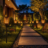 10 Pack Solar Torch Lights 96 LED Flickering Lighting Dancing Flame Garden Lamp - 45-Degree Angle