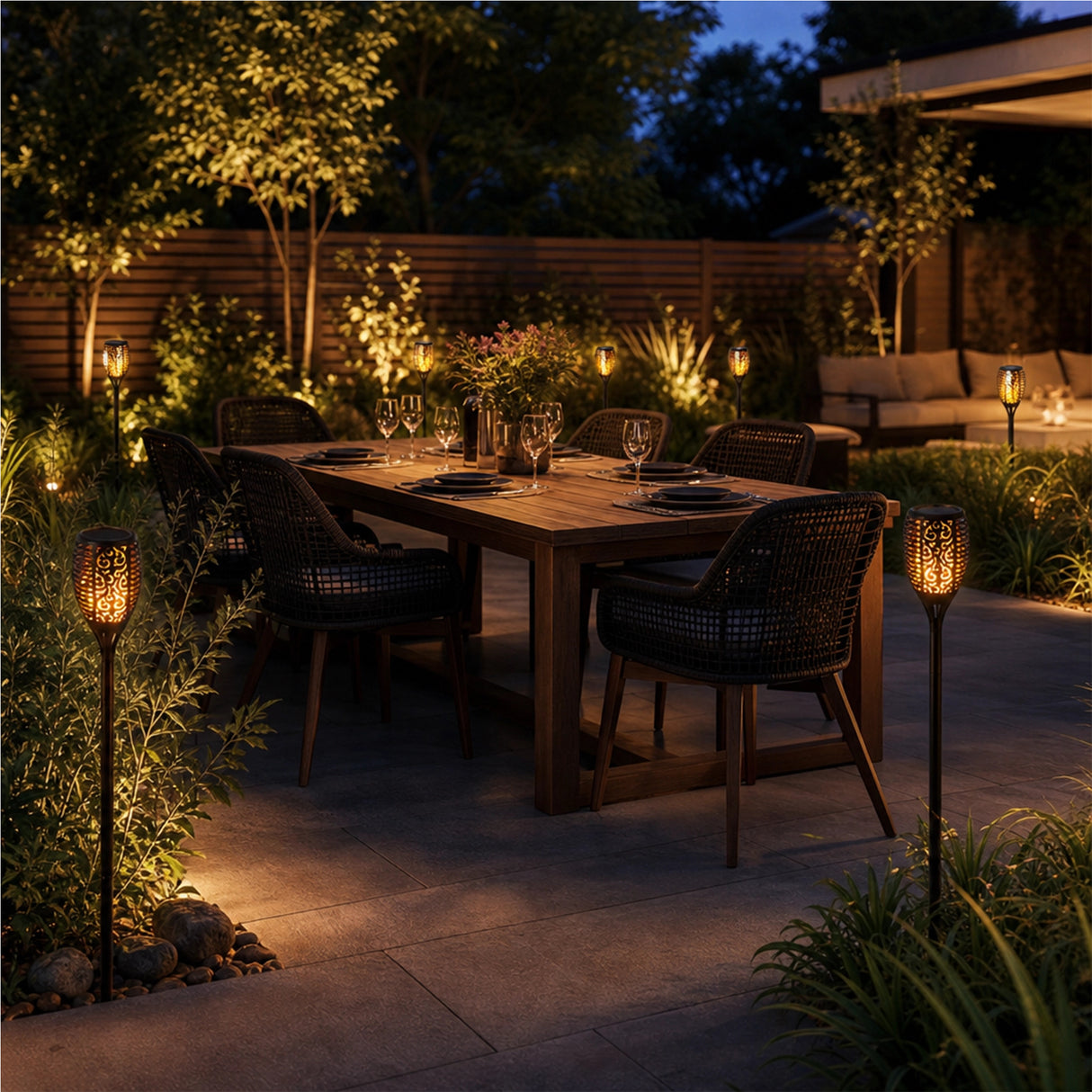 10 Pack Solar Torch Lights 96 LED Flickering Lighting Dancing Flame Garden Lamp