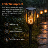 10 Pack Solar Torch Lights 96 LED Flickering Lighting Dancing Flame Garden Lamp - Extra Image