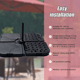 Outdoor Patio 4-Piece Cantilever Offset 3M Umbrella Base Stand Weight Water Sand - Side View