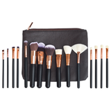 Soft 15Pcs Pro Face Powder Makeup Brushes Set Eyeshader Blending Highlight Tools