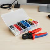 1200Pcs Bootlace Ferrule Crimper kit 0.25-10mm2 Cord End Ratchet Crimping Tool