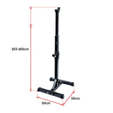 Adjustable Squat Rack Pair Steel Barbell Bench Press Stands Gym Home - Low Angle