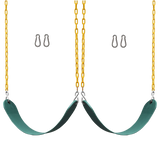 2 Pack Heavy Duty Playground Swing Seats with 66 Inch Plastic Coated Chains for Outdoor Backyard Play