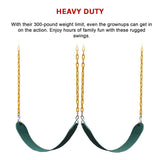 2 Pack Heavy Duty Playground Swing Seats with 66 Inch Plastic Coated Chains for Outdoor Backyard Play