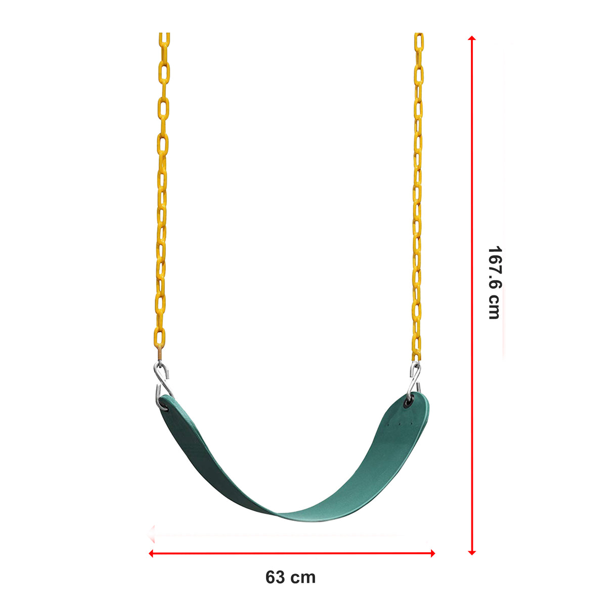 2 Pack Heavy Duty Playground Swing Seats with 66 Inch Plastic Coated Chains for Outdoor Backyard Play