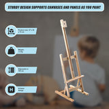 Tabletop Easel Wood Studio H-Frame Artist Art Display Painting Shop Tripod Stand Wedding - Side View