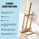 Tabletop Easel Wood Studio H-Frame Artist Art Display Painting Shop Tripod Stand Wedding - 45-Degree Angle