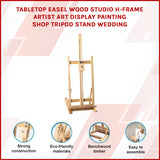 Tabletop Easel Wood Studio H-Frame Artist Art Display Painting Shop Tripod Stand Wedding - Low Angle