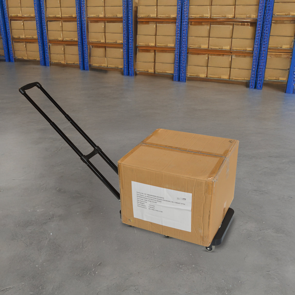 Foldable Hand Flatbed Trolley Cart 6 x 360 Degree Rotating Wheels with Maximum Load 200Kg