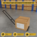 Foldable Hand Flatbed Trolley Cart 6 x 360 Degree Rotating Wheels with Maximum Load 200Kg - 45-Degree Angle