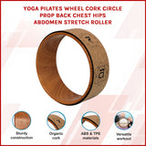 Yoga Pilates Wheel Cork Circle Prop Back Chest Hips Abdomen Stretch Roller - Rear View