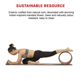 Yoga Pilates Wheel Cork Circle Prop Back Chest Hips Abdomen Stretch Roller - Low Angle