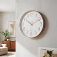 Modern Rose Gold Wall Clock &ndash; Silent Non-Ticking Quartz Battery Operated Design