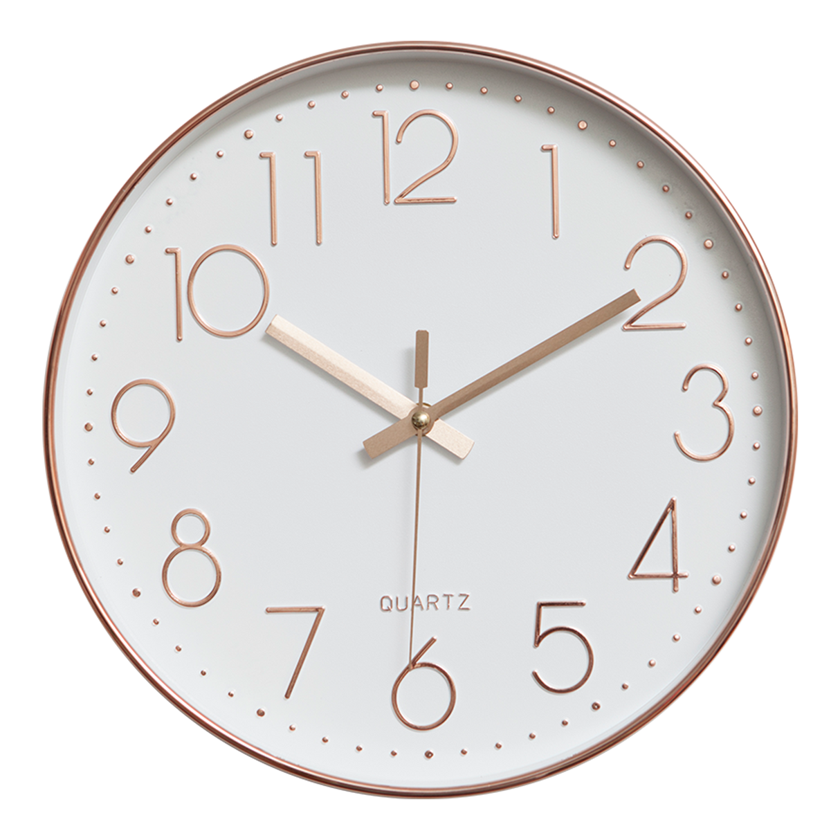 Modern Rose Gold Wall Clock &ndash; Silent Non-Ticking Quartz Battery Operated Design