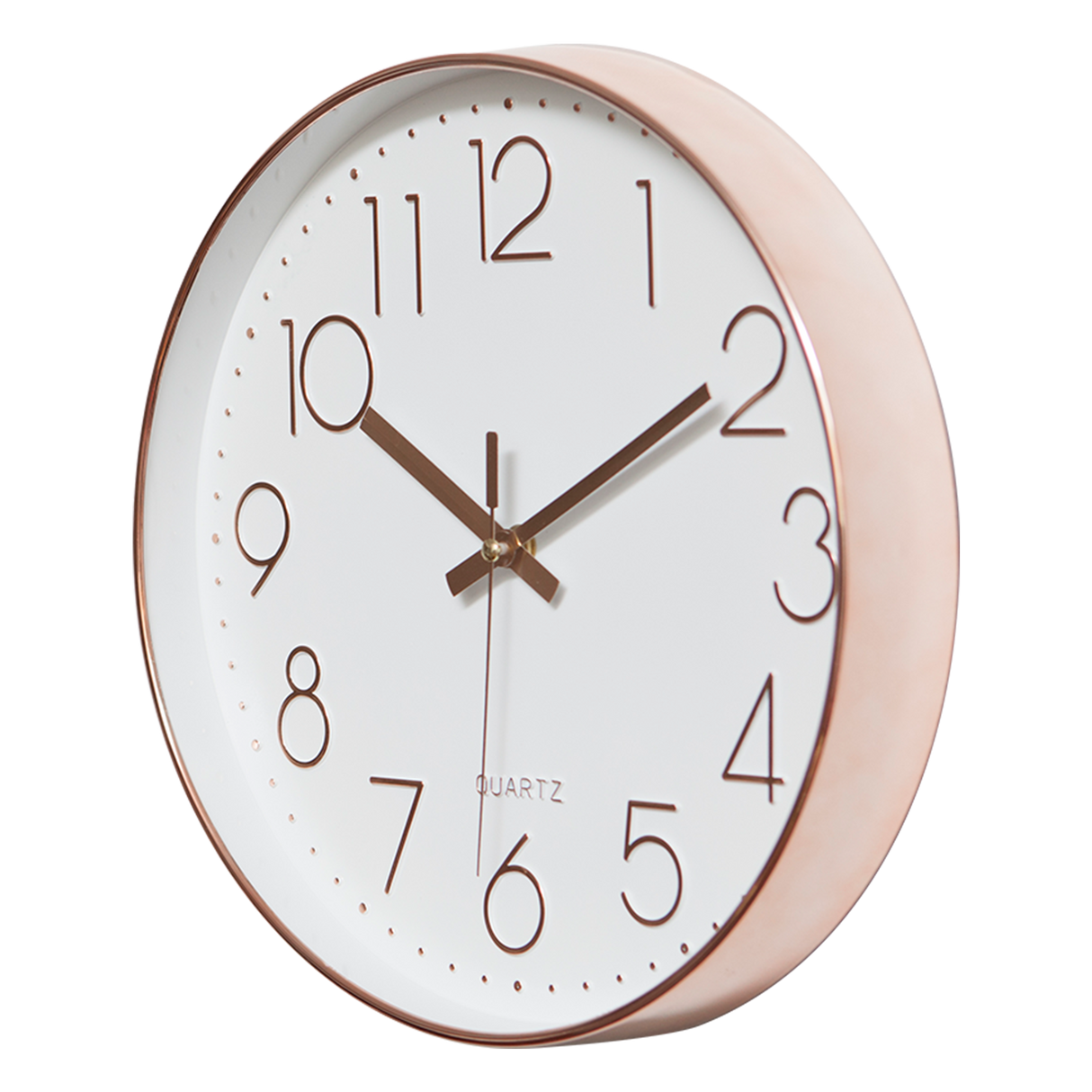 Modern Rose Gold Wall Clock &ndash; Silent Non-Ticking Quartz Battery Operated Design