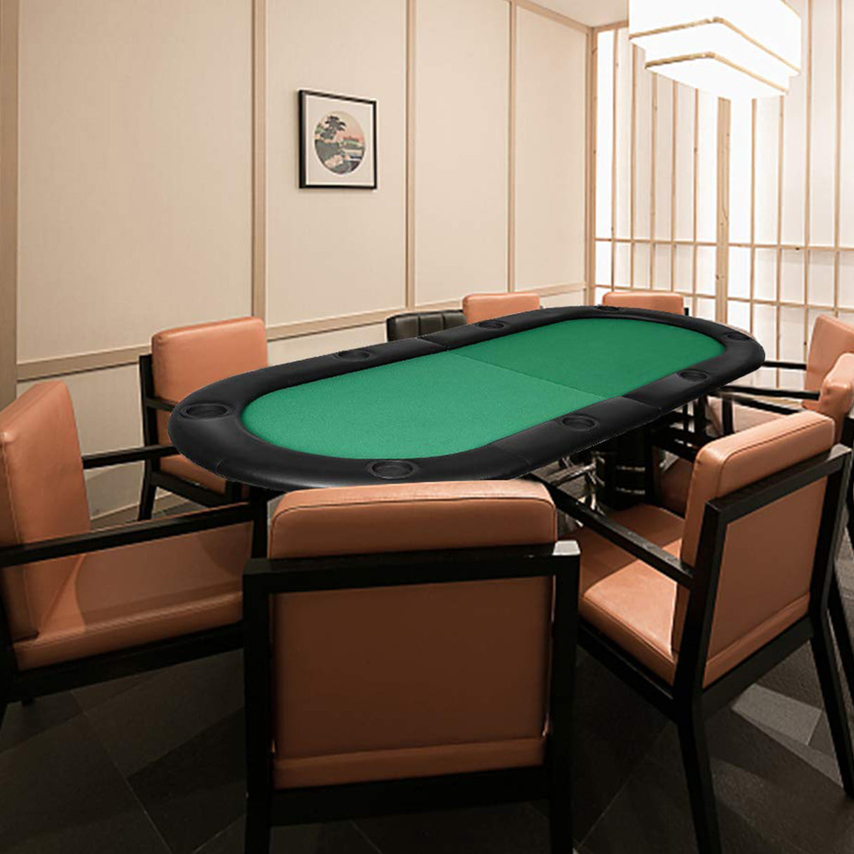 185cm 8 Player Folding Poker Blackjack Table with Cup Holder