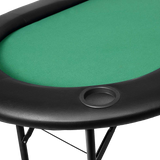 185cm 8 Player Folding Poker Blackjack Table with Cup Holder - Top-Down View