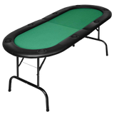 185cm 8 Player Folding Poker Blackjack Table with Cup Holder - 45-Degree Angle