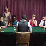 185cm 8 Player Folding Poker Blackjack Table with Cup Holder - Rear View