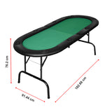 185cm 8 Player Folding Poker Blackjack Table with Cup Holder - Low Angle