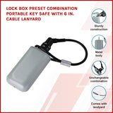 Lock Box Preset Combination Portable Key Safe with 6 in. Cable Lanyard - Front View