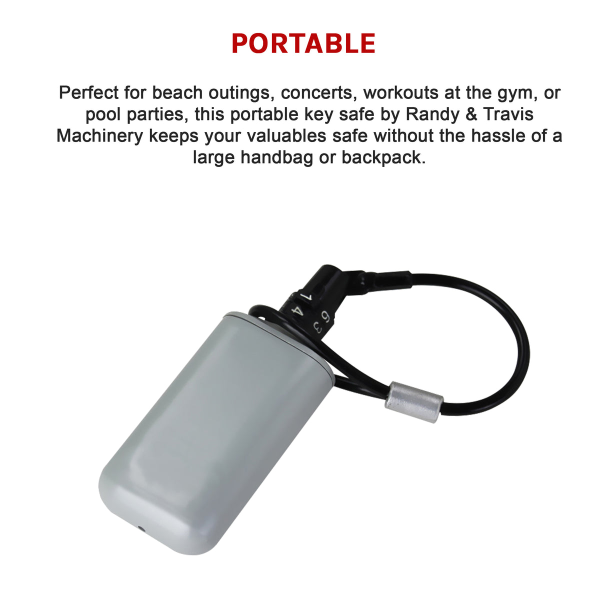 Lock Box Preset Combination Portable Key Safe with 6 in. Cable Lanyard