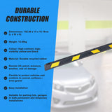 180cm Heavy Duty Rubber Curb Parking Guide Wheel Driveway Stopper Reflective Yellow - Top-Down View