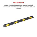 180cm Heavy Duty Rubber Curb Parking Guide Wheel Driveway Stopper Reflective Yellow - Extra Image