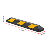 90cm Heavy Duty Rubber Curb Parking Guide Wheel Driveway Stopper Reflective Yellow - Extra Image