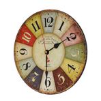 Large Colourful Wall Clock Kitchen Office Retro Timepiece