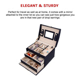 Jewellery Storage Box Girls Rings Necklaces Display Organiser Storage Case - Extra Image