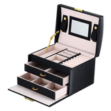 Jewellery Storage Box Girls Rings Necklaces Display Organiser Storage Case - Side View
