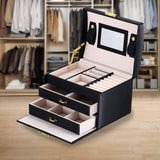 Jewellery Storage Box Girls Rings Necklaces Display Organiser Storage Case - 45-Degree Angle