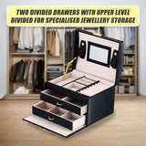 Jewellery Storage Box Girls Rings Necklaces Display Organiser Storage Case - Extra Image