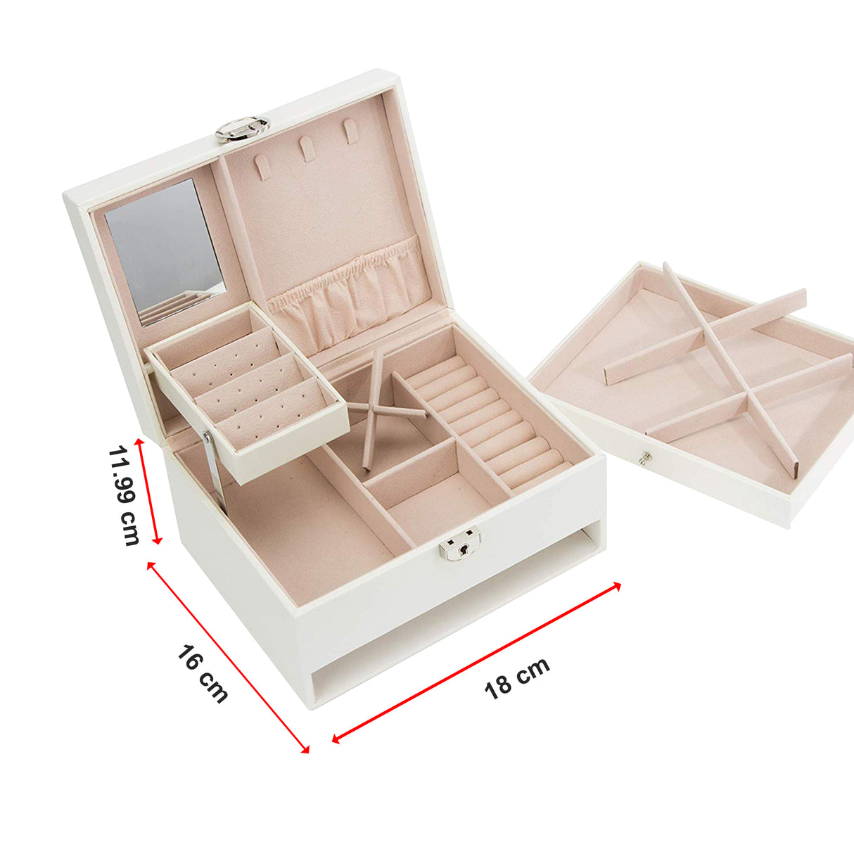 Jewellery Storage Box Girls Rings Necklaces Display Organiser Storage Case