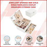 Jewellery Storage Box Girls Rings Necklaces Display Organiser Storage Case - 45-Degree Angle