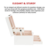 Jewellery Storage Box Girls Rings Necklaces Display Organiser Storage Case - Close-Up Angle