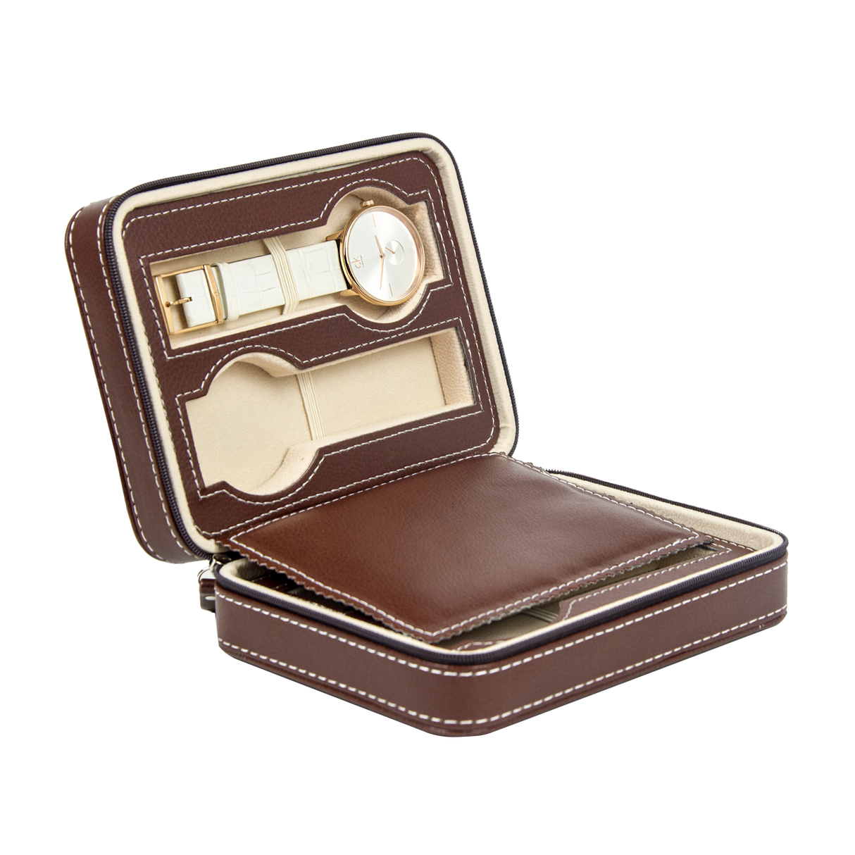 4 Watch Box Display Travel Case PU Leather