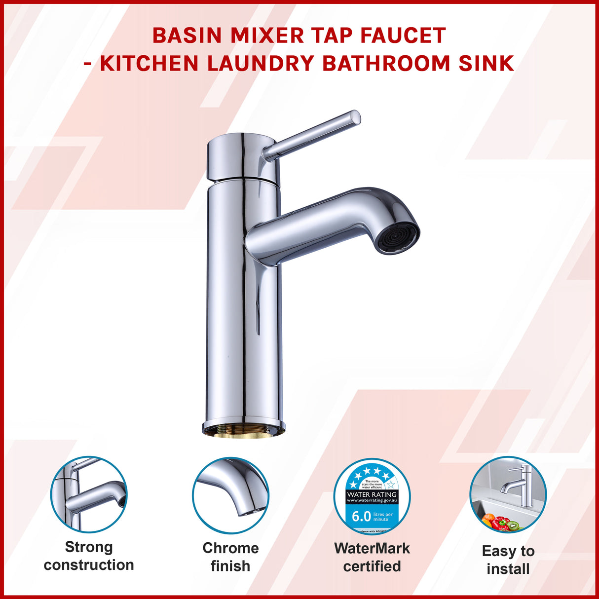 Basin Mixer Tap Faucet -Kitchen Laundry Bathroom Sink