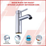 Basin Mixer Tap Faucet -Kitchen Laundry Bathroom Sink - Close-Up Angle