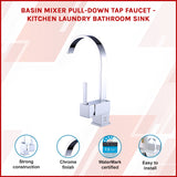 Basin Mixer Tap Faucet -Kitchen Laundry Bathroom Sink - Rear View