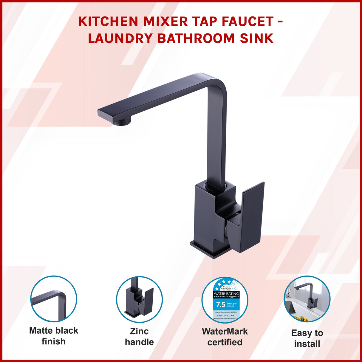 Kitchen Mixer Tap Faucet - Laundry Bathroom Sink
