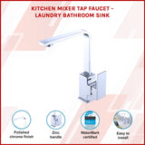 Kitchen Mixer Tap Faucet - Laundry Bathroom Sink - Side View
