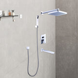 8" Rain Shower Head Straight Wall Arm Mixer Set Wall Bath Spout Outlet Tap