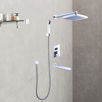 8" Rain Shower Head Straight Wall Arm Mixer Set Wall Bath Spout Outlet Tap