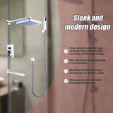 8" Rain Shower Head Straight Wall Arm Mixer Set Wall Bath Spout Outlet Tap