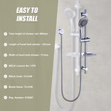 Hand Held Shower Rail Soap Dish Bathroom Set - Extra Image