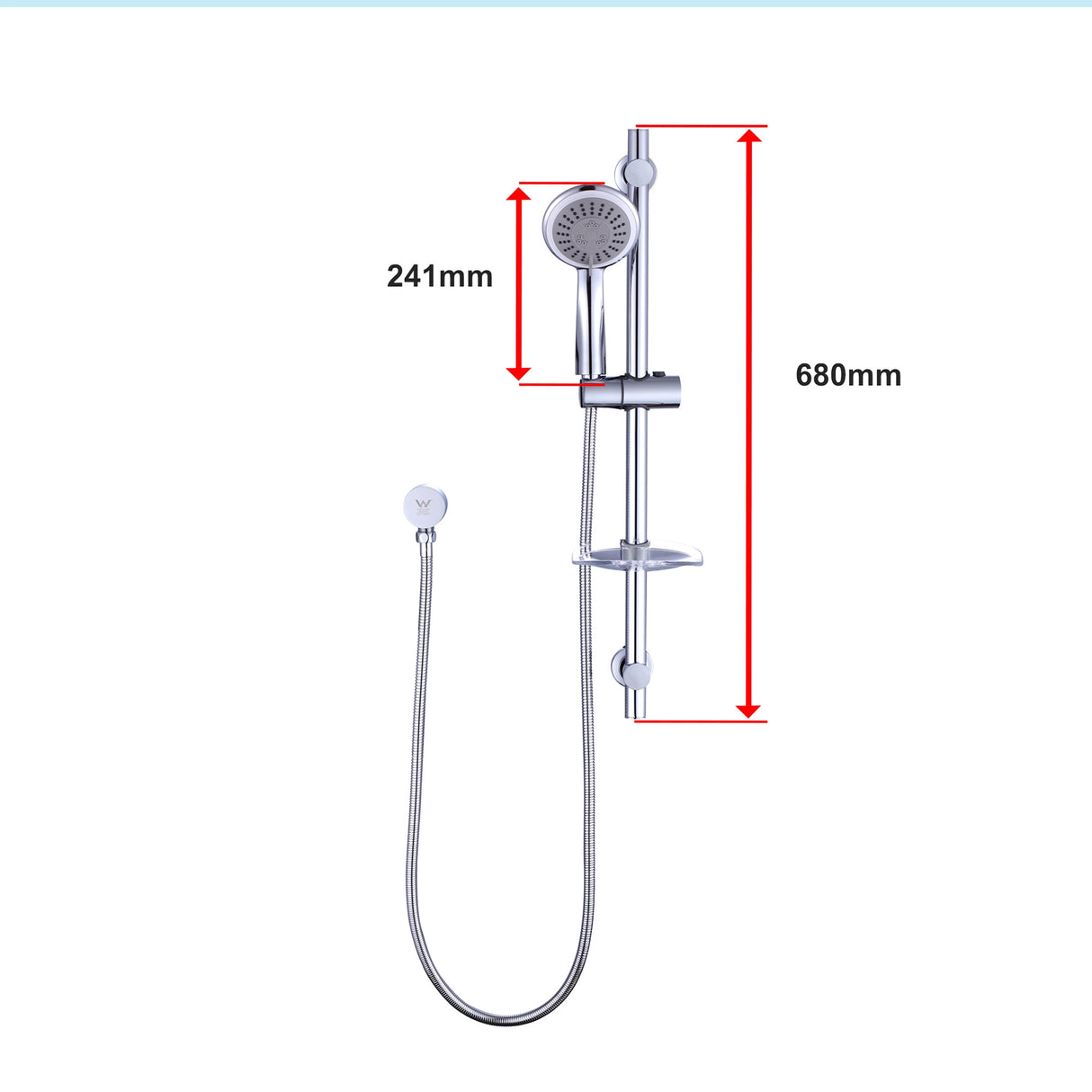 Hand Held Shower Rail Soap Dish Bathroom Set