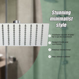 200mm Shower Head Square 304SS Polished Chrome Finish - Front View